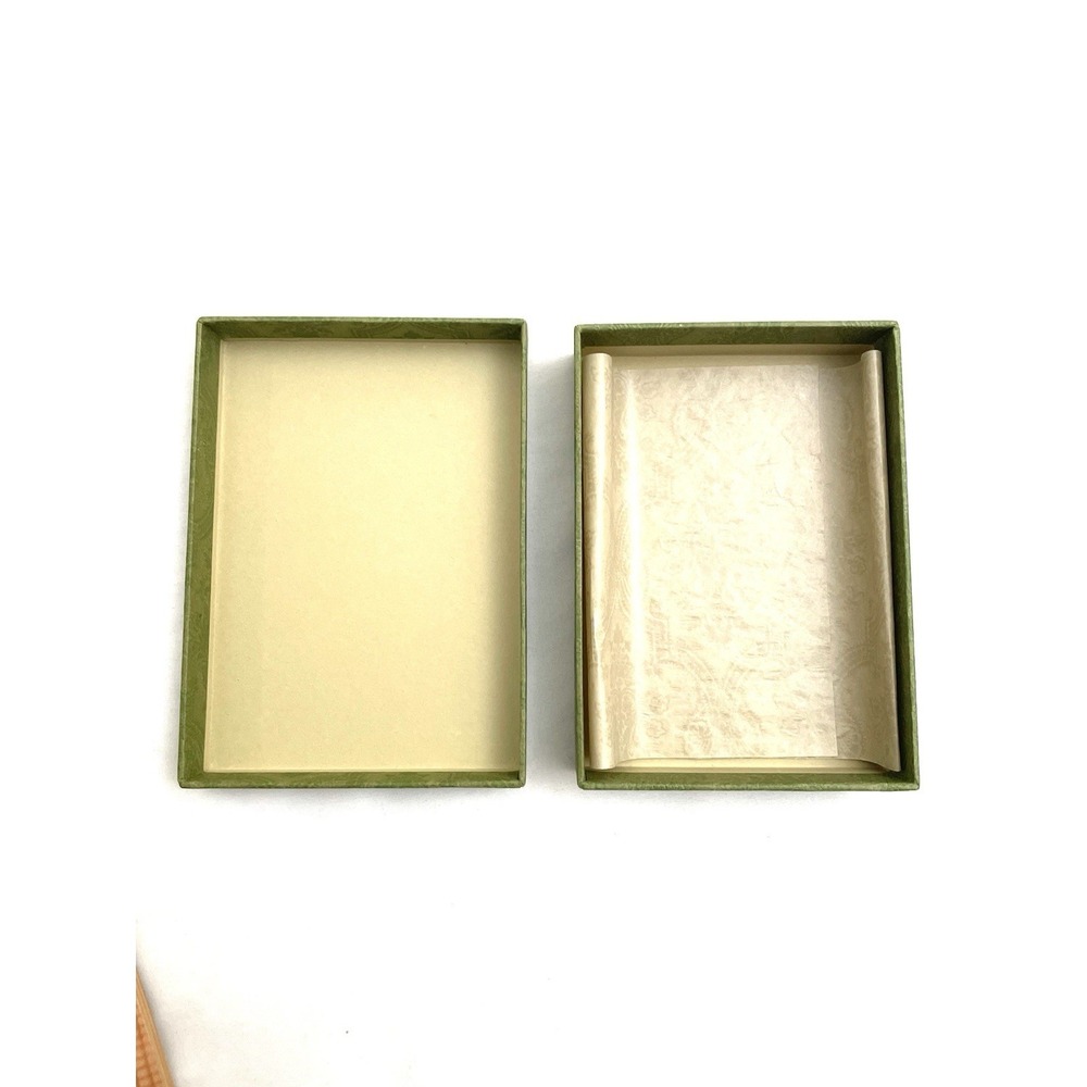 Gucci Gift Box Green Brocade Designer Luxury 6.5 x 4.5 x 1 - Picture 10 of 12